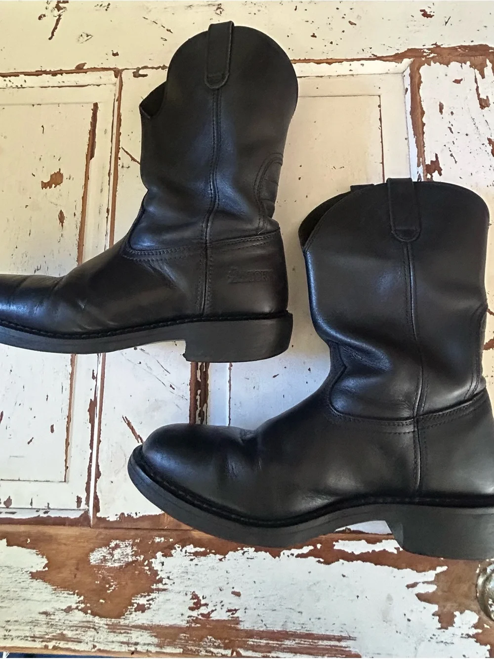 ROCKY Warden Pull-On Wellington Leather Boot, Black, Size 11.5W